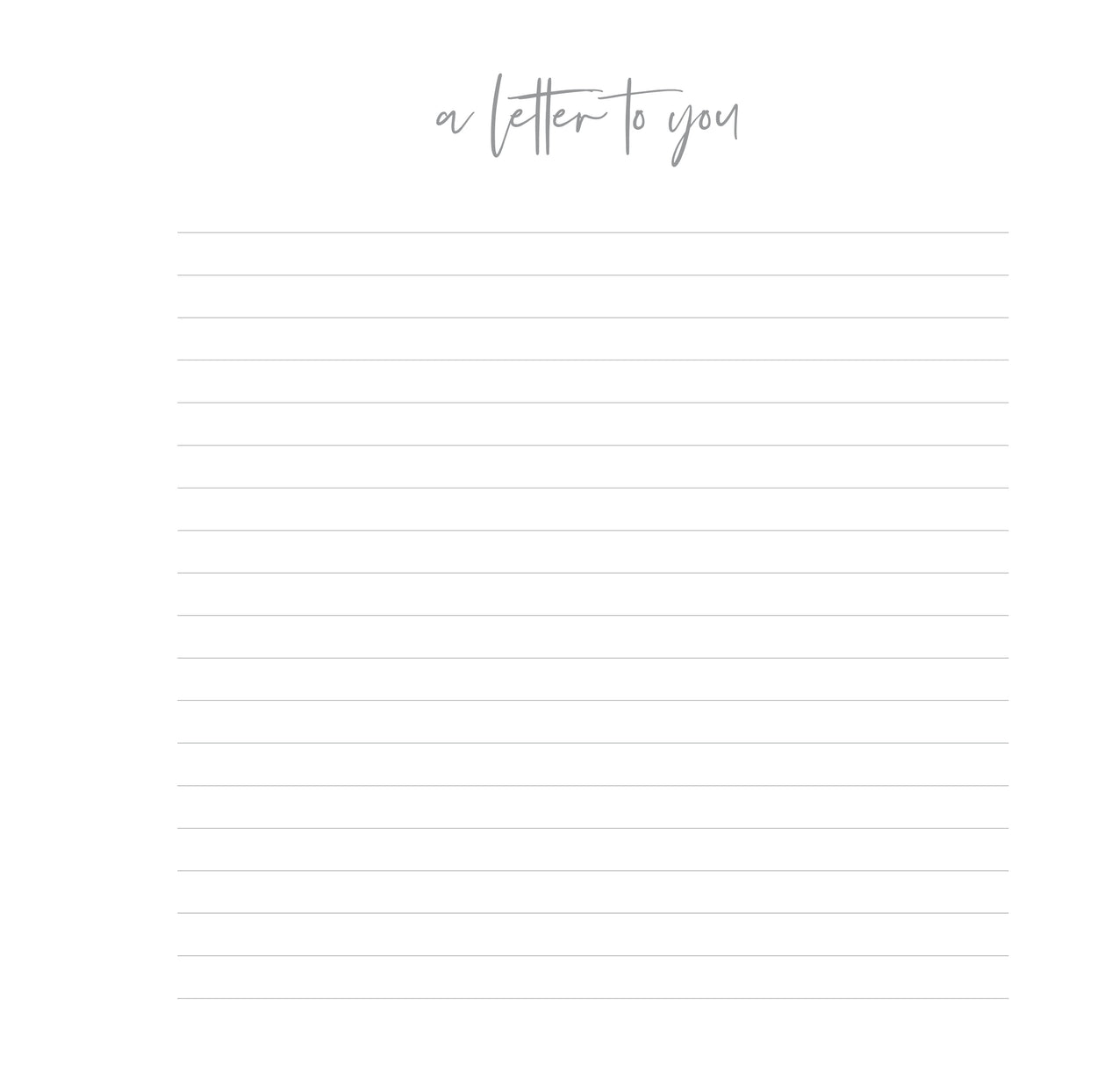 A Letter to You
