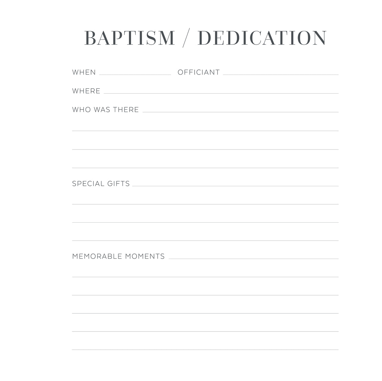 Baptism/Dedication