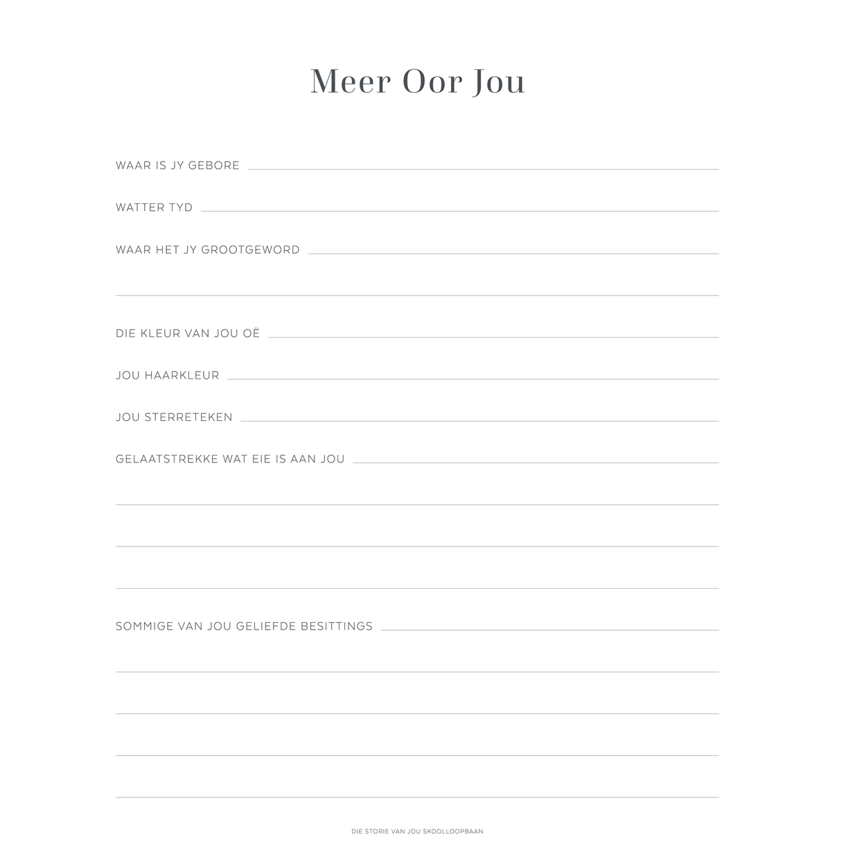Afrikaans School Years Book | Page Pack